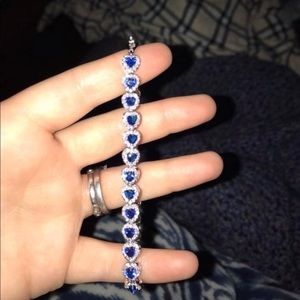 Blue corundum diamond bracelet